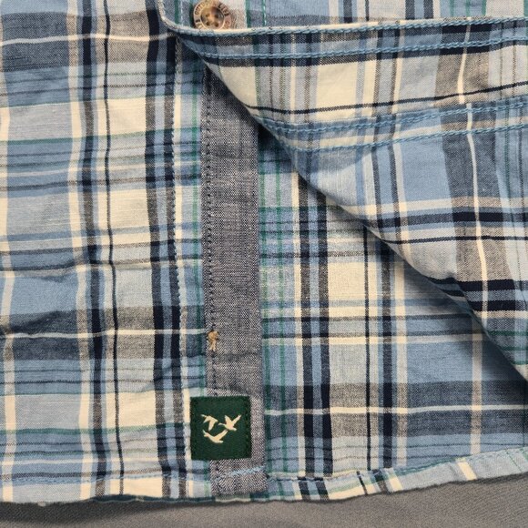 Outdoor Life Men’s Blue Plaid Short Sleeve Button-Up Shirt Size S Cotton - Picture 7 of 14